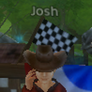 Etwas weiter von Loretta und Tan, findest du Josh, den kleinen Western-Fanatiker. Bei ihm kannst du täglich ein Pole Bending Rennen machen. 