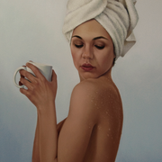 Morning Cup, Oil on Canvas, 20"x30".