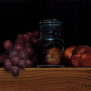Blue Glass, Oil on Board, 8"x10".