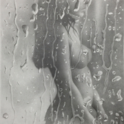 Wet Dreams, Graphite on Paper, 15"x20". Original available.