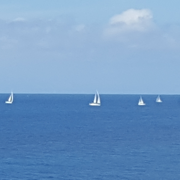 Seegelboote, Küste Costa del Silencio, Teneriffa