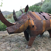Rinoceronte in acciaio corten