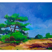 Boom op de hei - 40x30 cm - oilpaint on canvas - 2024 - Available
