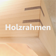 Detail Holzrahmen sichtbare Eckverbindung