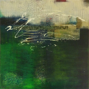 Collage in Grün   ...   Acryl auf Leinwand   ...   50 x 50 cm