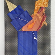 There is Light on the Horizon / 2023 / origami, textile collage on textile / 40x30 cm