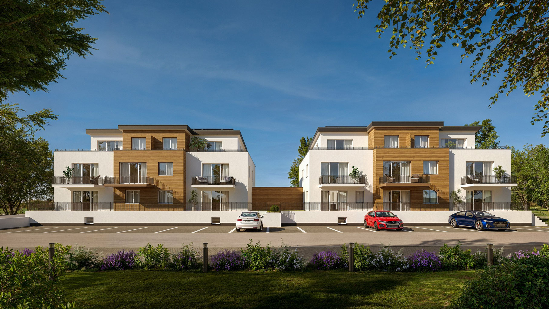 real estate architectural rendering for developer presentations Germany - Dionis Studio high-end residential CGI for real estate marketing Germany - Dionis Studio photorealistic apartment building exterior rendering Germany - Dionis Studio