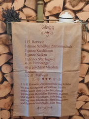 Geschirrtuch mit Gloegg Rezept-skandinavischer Glühwein