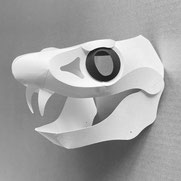 林たけおの新作ペーパークラフト「蛇面」
