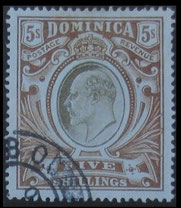 Dominica: 1903-7 KEDVII 5s Value.