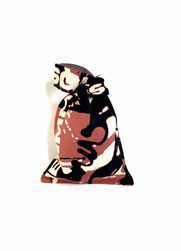 cotton knit illustrated bag
