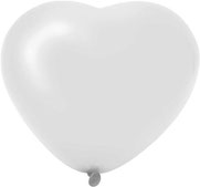 Witte hartjes ballonnen 6stuks € 2,25