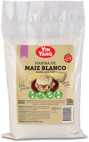 HARINA DE MAÍZ BLANCO. Ideal para arepas. Presentación 500 Grs. Kosher: sin certificación, producto natural. Origen: Argentina.