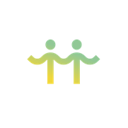 Logo von pro humanis: Zwei Figuren, die über die Schultern miteinander verbunden sind und verschmelzen