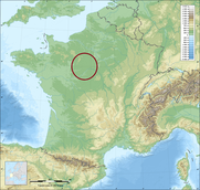Carte de France avec la région de plaine de la Beauce
