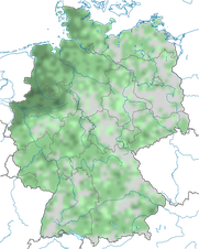 Karte zur Verbreitung der Dohle in Deutschland