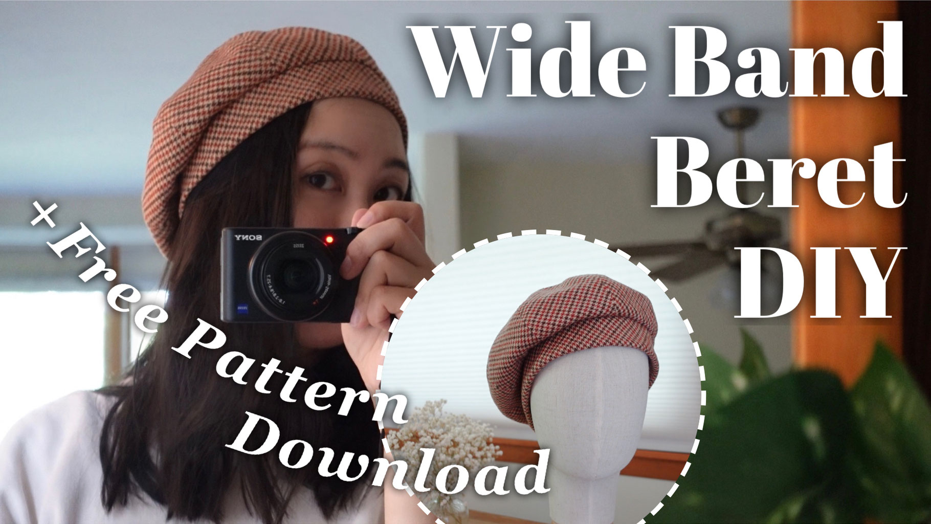 Wide Band Beret Hat madebysachi