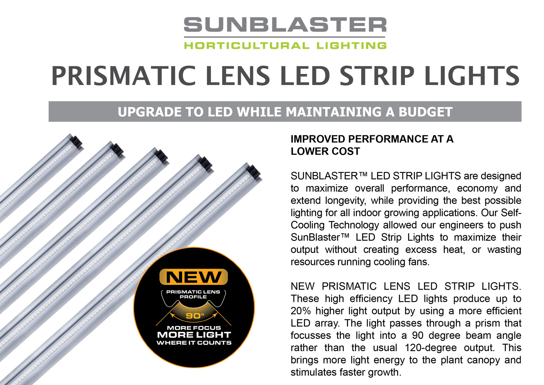 PRISMATIC LED LIGHT STRIP LIGHTS SunBlaster Lighting