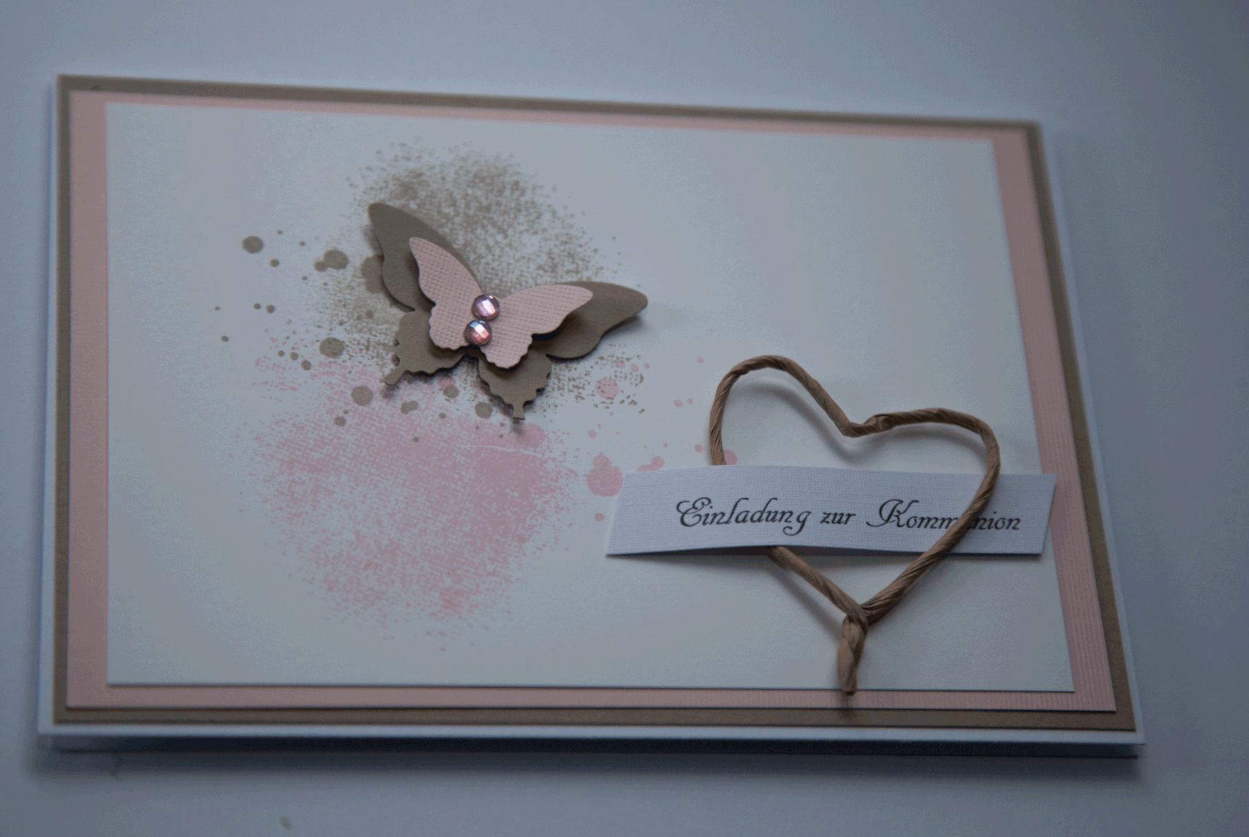 Einladung Zur Kommunion Handarbeit 3 D Bastelwerkstatt2014 Stampin Up