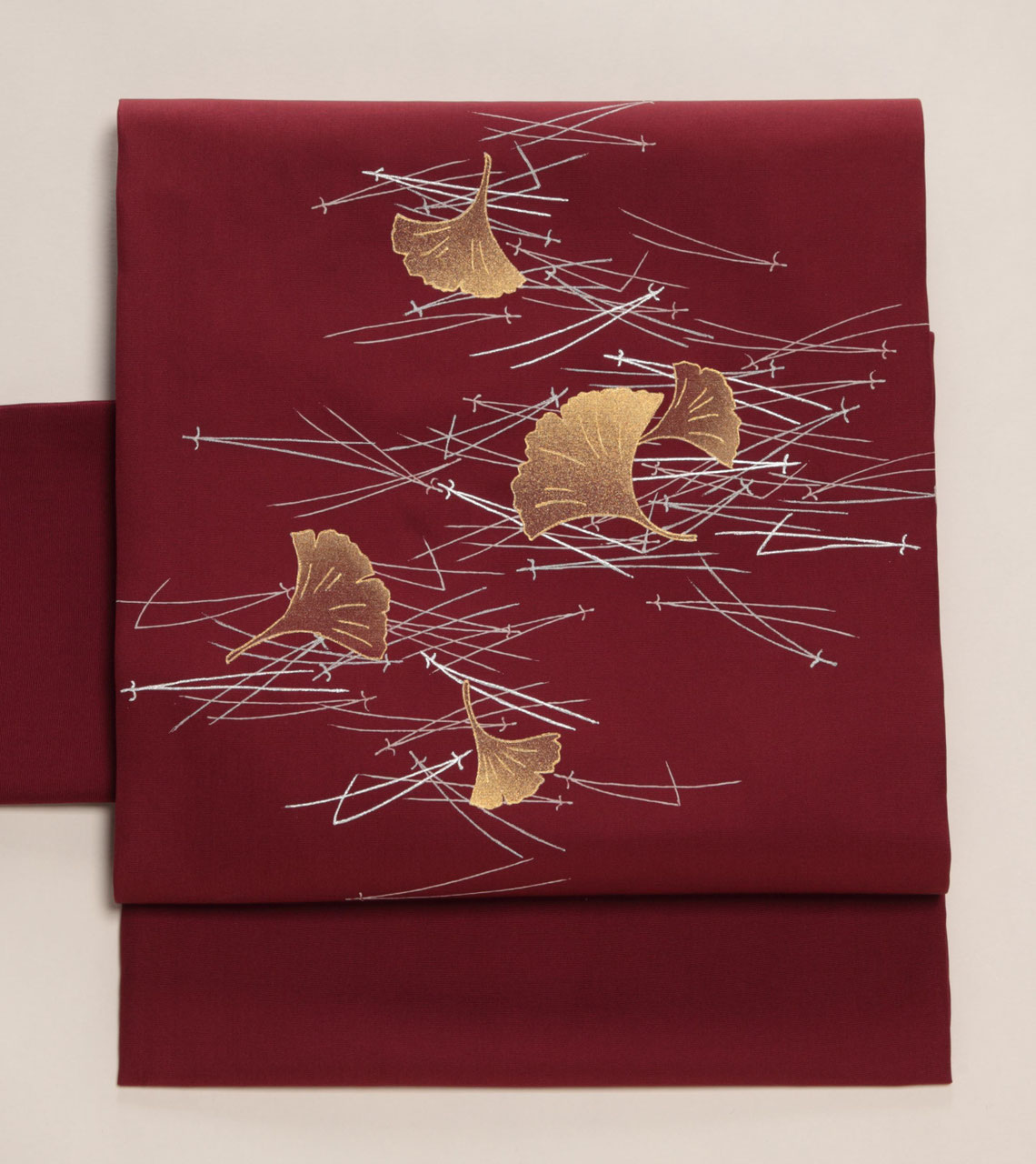 未着用に近い！単衣＊たたき染め＊松葉＆銀杏＊月＊訪問着＊１５６ｃｍ＊裄６６ 未着用に近い！単衣＊たたき染め＊松葉＆銀杏＊月＊訪問着＊156cm