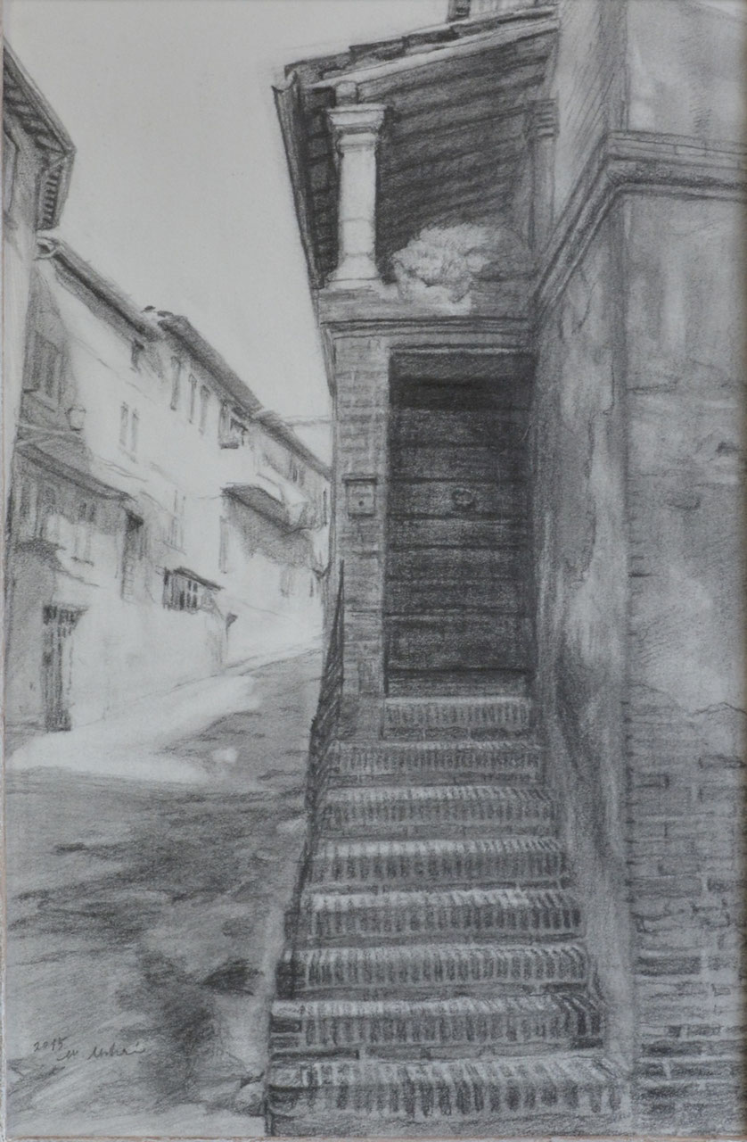 日本の風景 鉛筆デッサン 絵画 鉛筆画