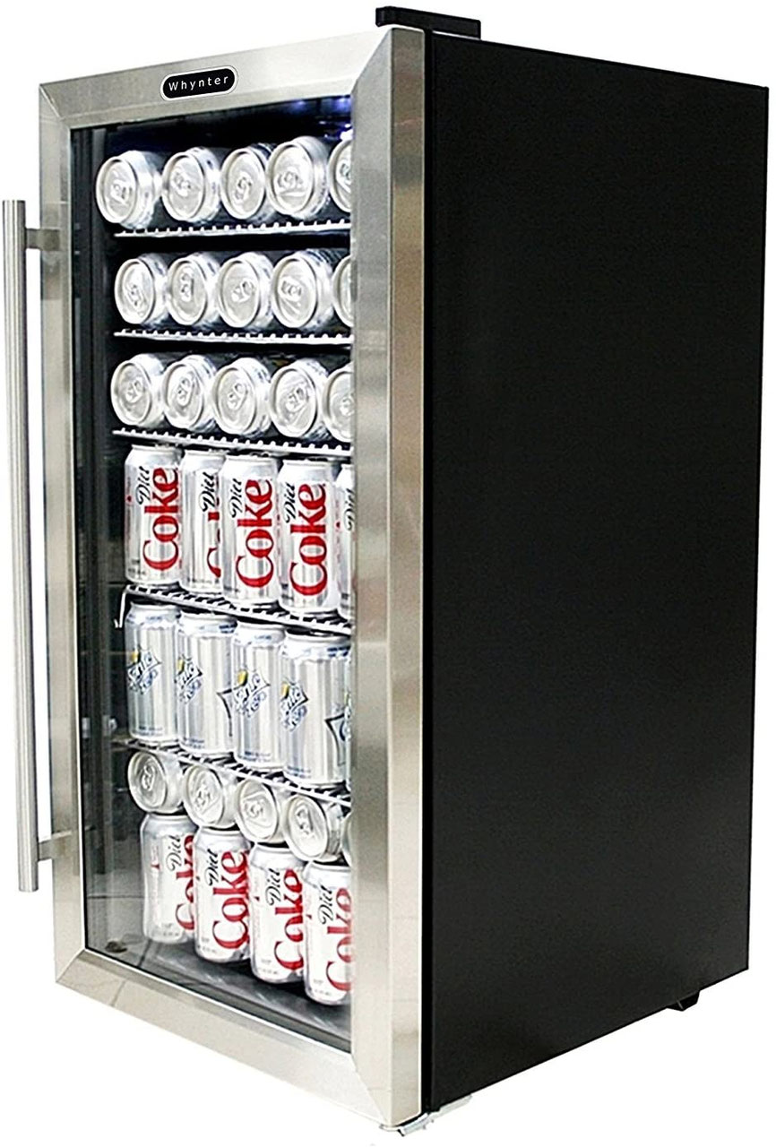 Refrigerador de bebidas Whynter Vitrina 120 Latas Acero inoxidable BR