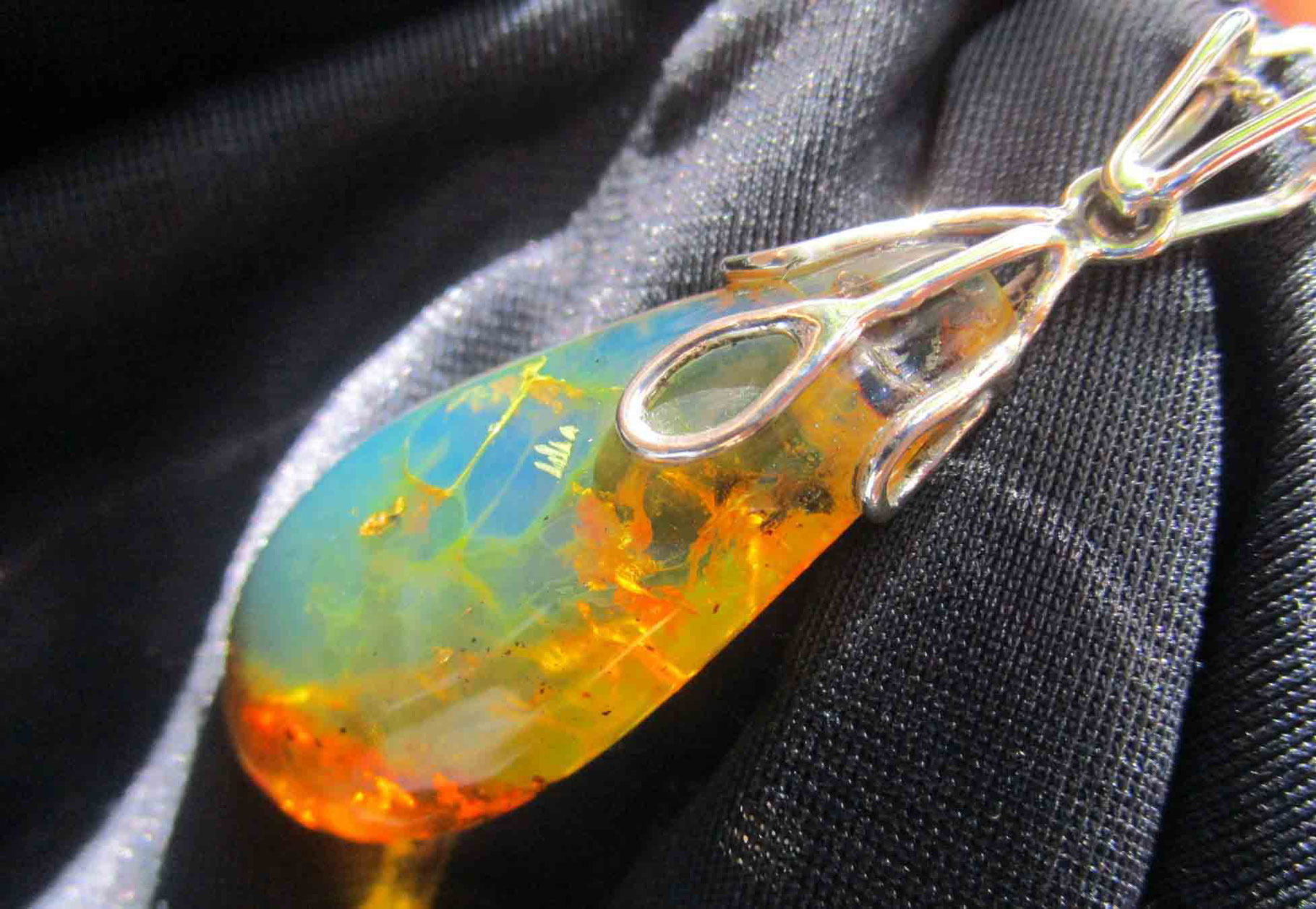 Blue amber pendant clearance