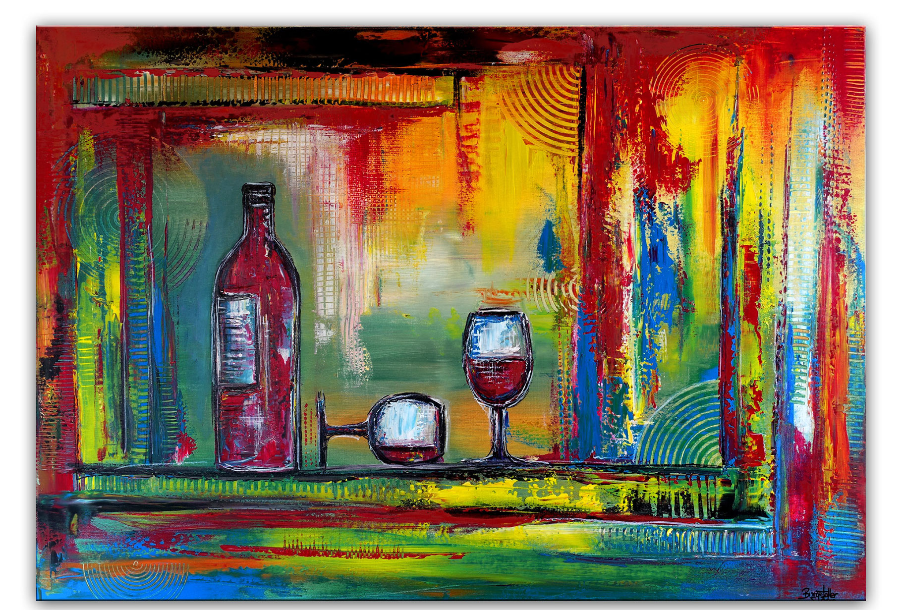 Gemalde Abstrakte Kunst Acrylbild Bild Petrol Modern Original