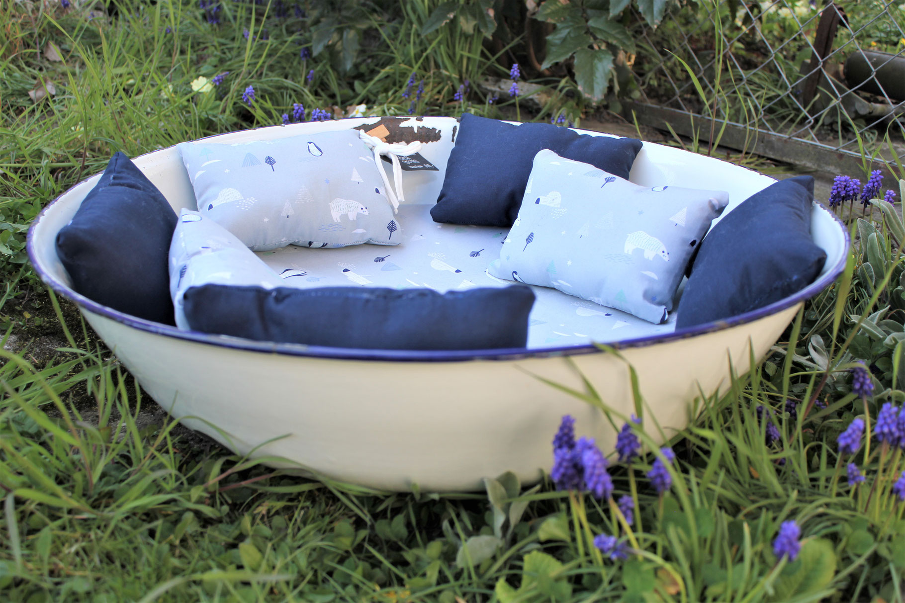 Waschbecken gross - Katzen Shabby Chic