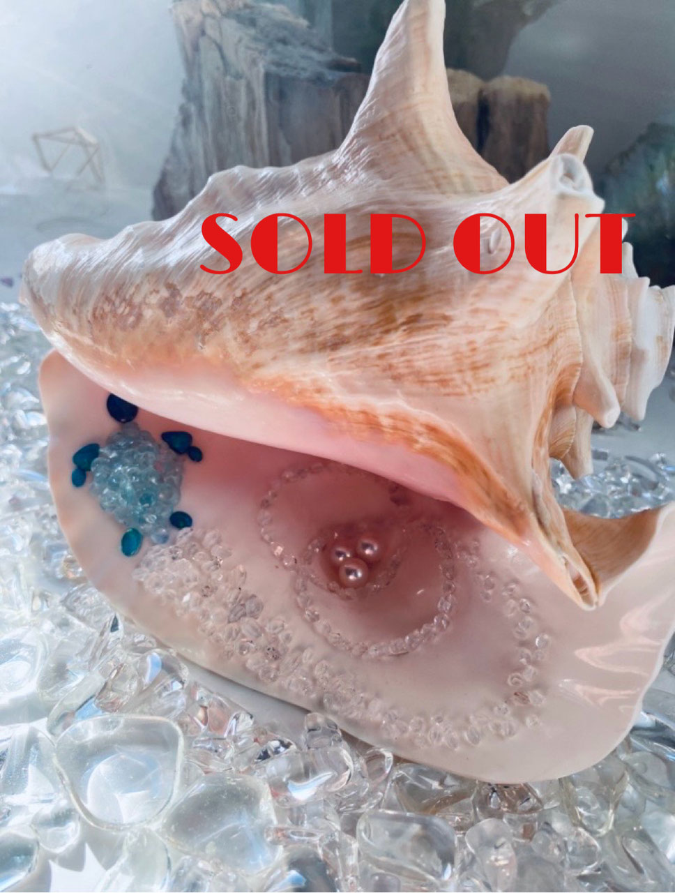 ジュエルアートピンク法螺貝® - オーダーメイド ユニコーン クリスタル