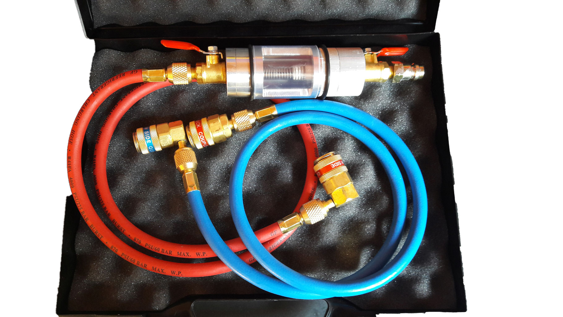 Lecksuchger/ät R134a R12 KlimaanlageK/ältemittel Klimaanlage A//C-System Lecksucher Kit 21 LED UV-Taschenlampe Schutzbrille UV-Farbstoff-Werkzeugset Kfz-Klimaanlage Reparaturwerkzeug