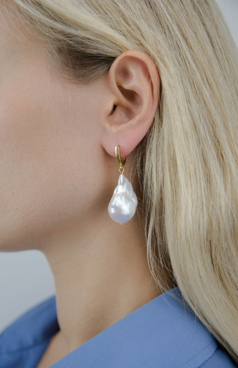 Pearl earrings baroque clearance