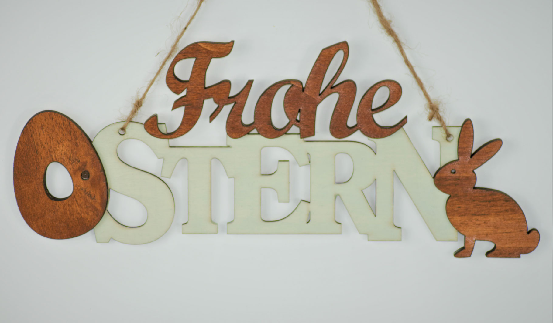 Aufhänger Schild Schriftzug FROHE OSTERN Holz - ayneed.de ...