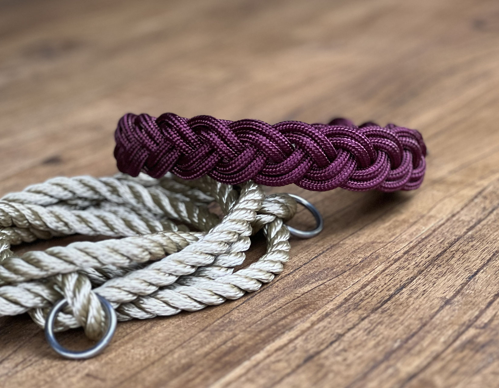 Geflochtene Halsbnder - LEDER & KNOTEN exklusive Hundehalsbnder -  individueller Lederschmuck - Kropfbnderrk