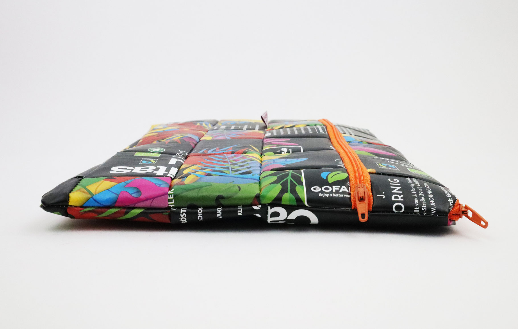 Colorful Laptop Case with orange Zip Anne Hermine Recycling & Upcycling