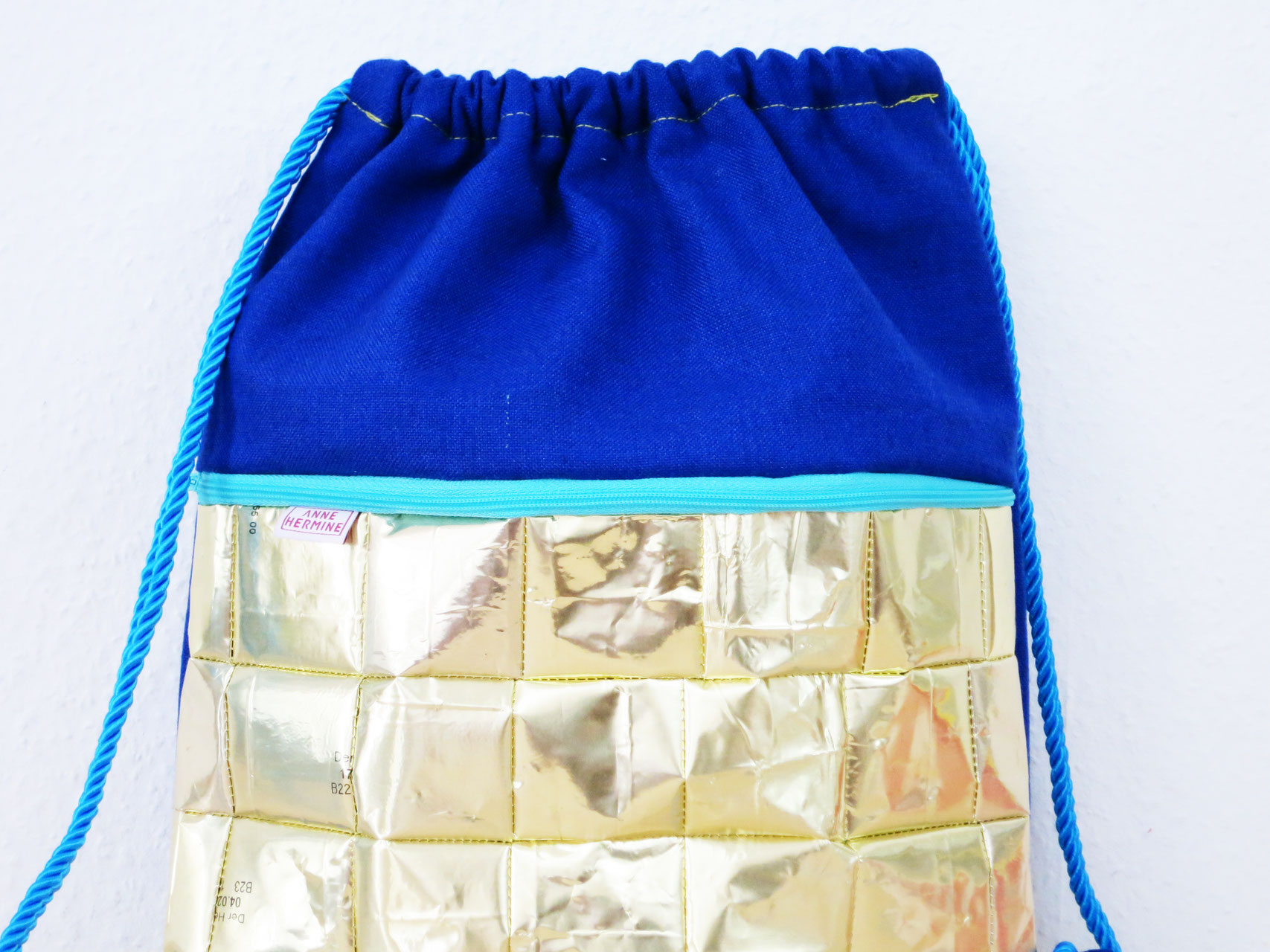 Golden Backpack Anne Hermine Recycling & Upcycling