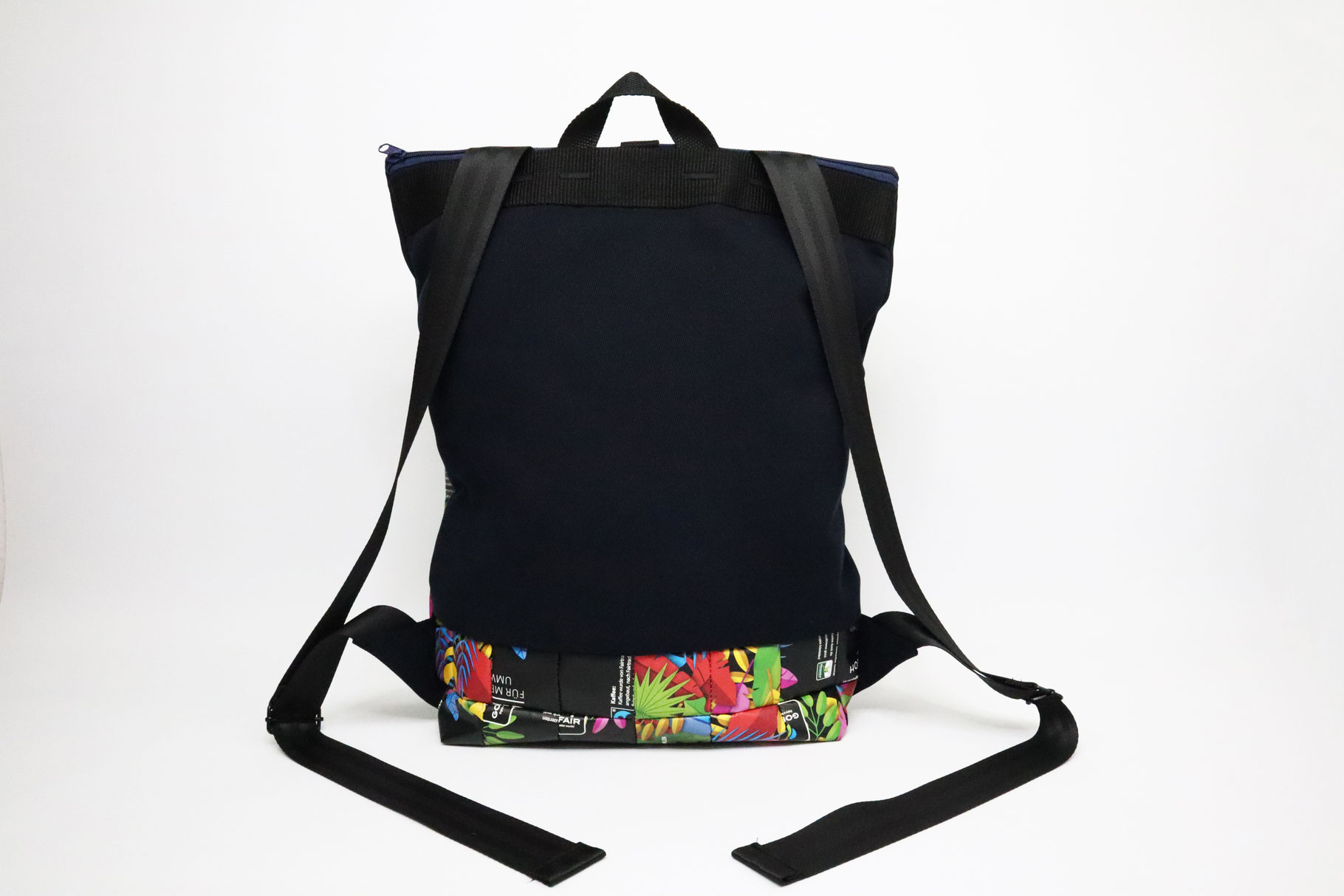 Dark Colorful Backpack Large Anne Hermine Recycling & Upcycling