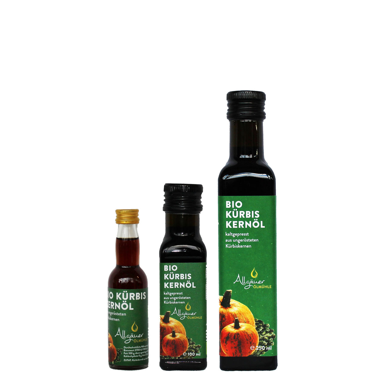 Bio Kürbiskernöl ungeröstet - Allgäuer Ölmühle