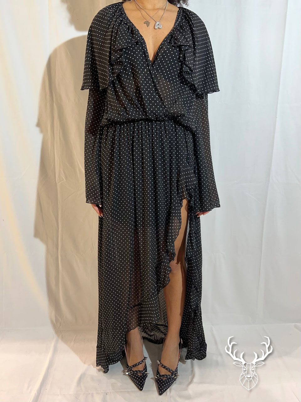 Cape Long Dress Lily White Pois Aniye By 13punto17