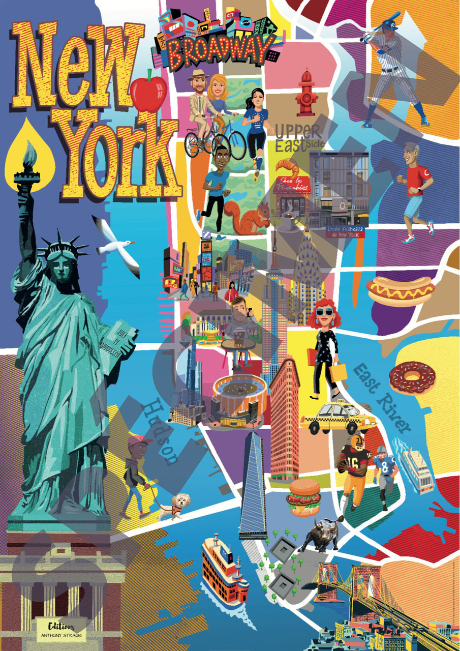 Poster illustrée NEW-YORK - Site de editions-straub !