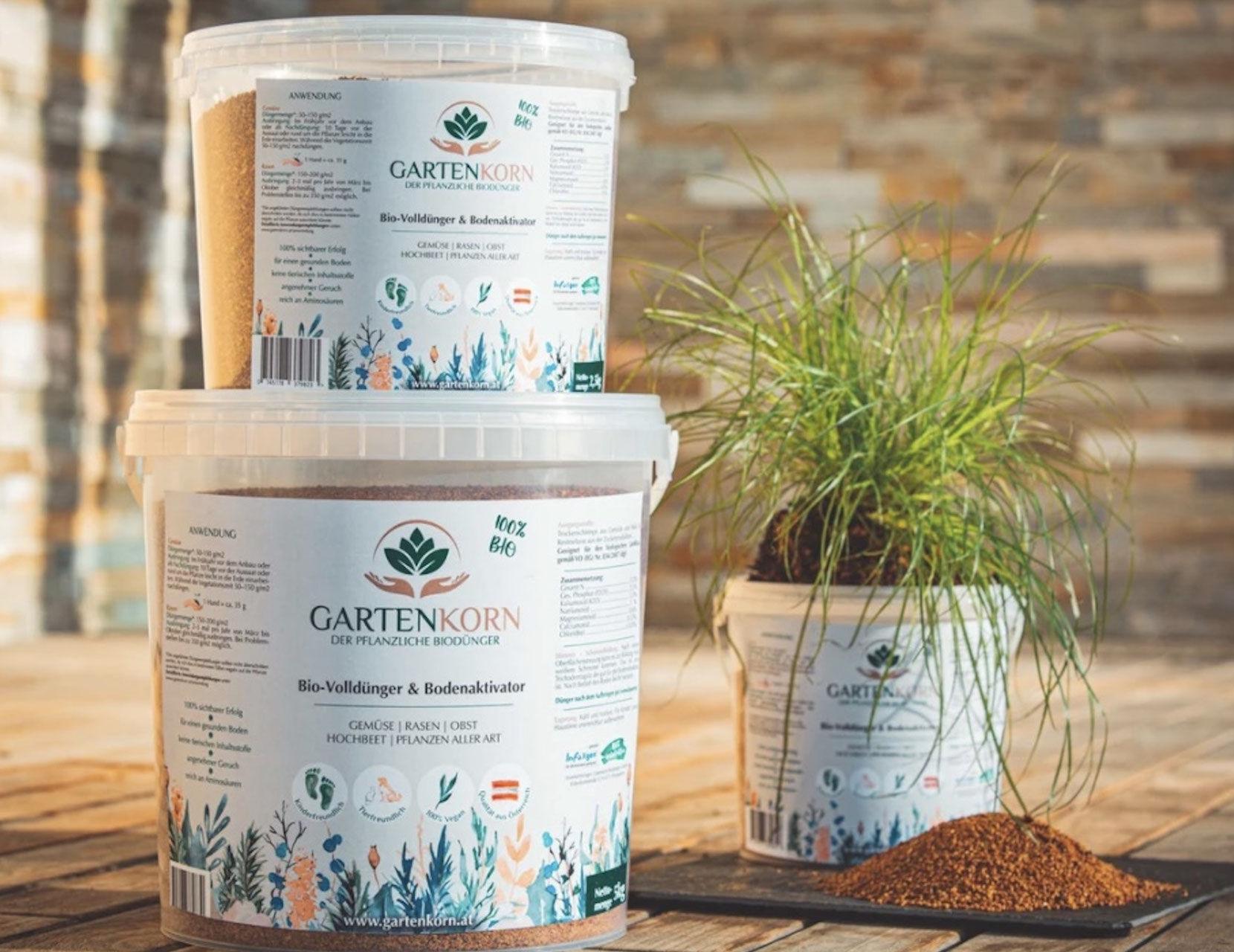 Gartenkorn, der 100% Bio-Dnger fr alle Anwendungen aus sterreich - palmen-schartners  Webseite!