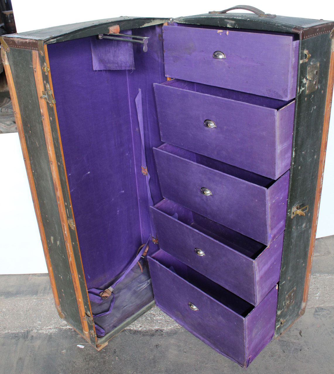 XXL-Schrankkoffer mit 5 Schubläden & Auszug rollbar ~1900/1920 - Rottal