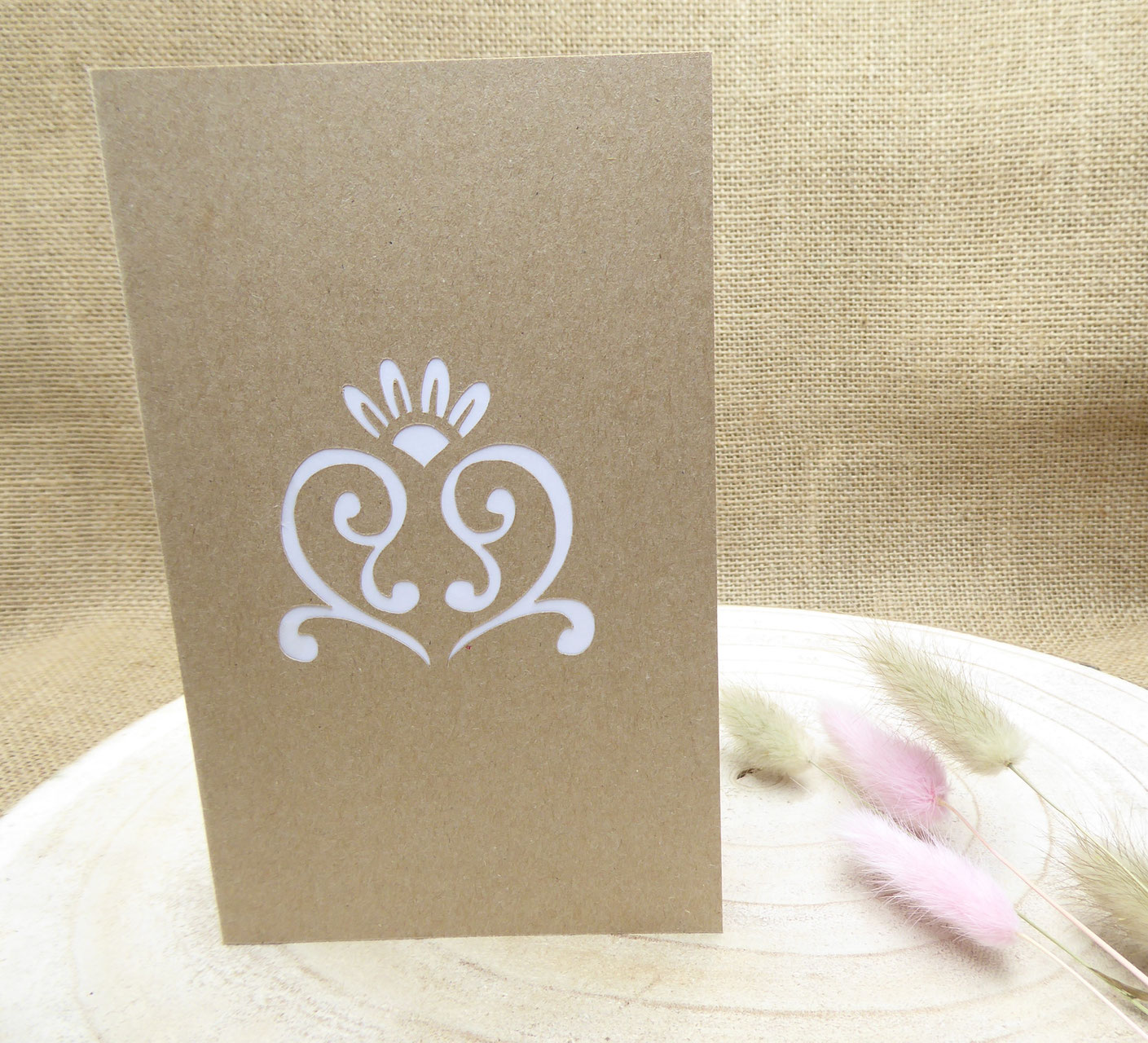 Fairepart de mariage popup Coeur 3D en volutes Mam'zelle PopUp Fairepart de mariage popup Coeur 3D en volutes Mam'zelle PopUp