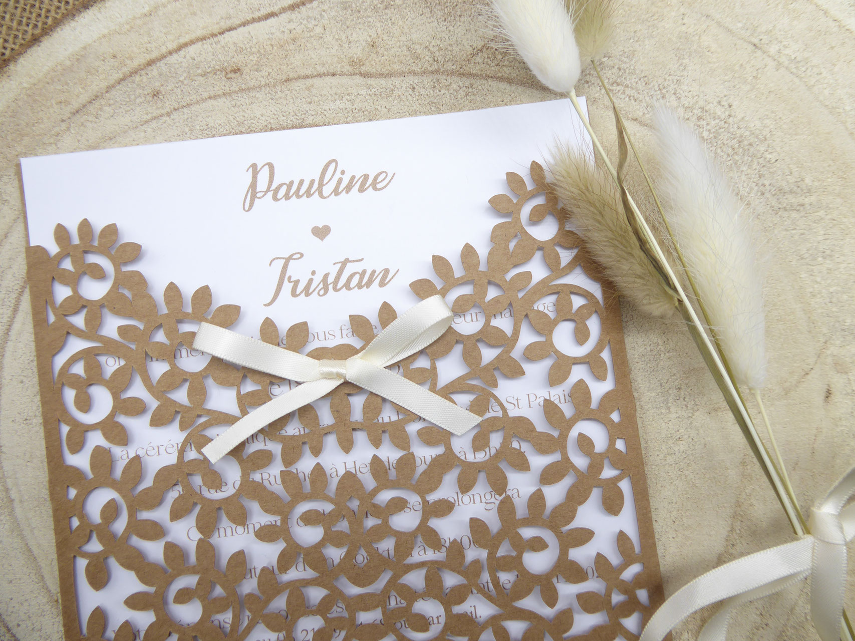 Faire Part Mariage Pochette Kraft