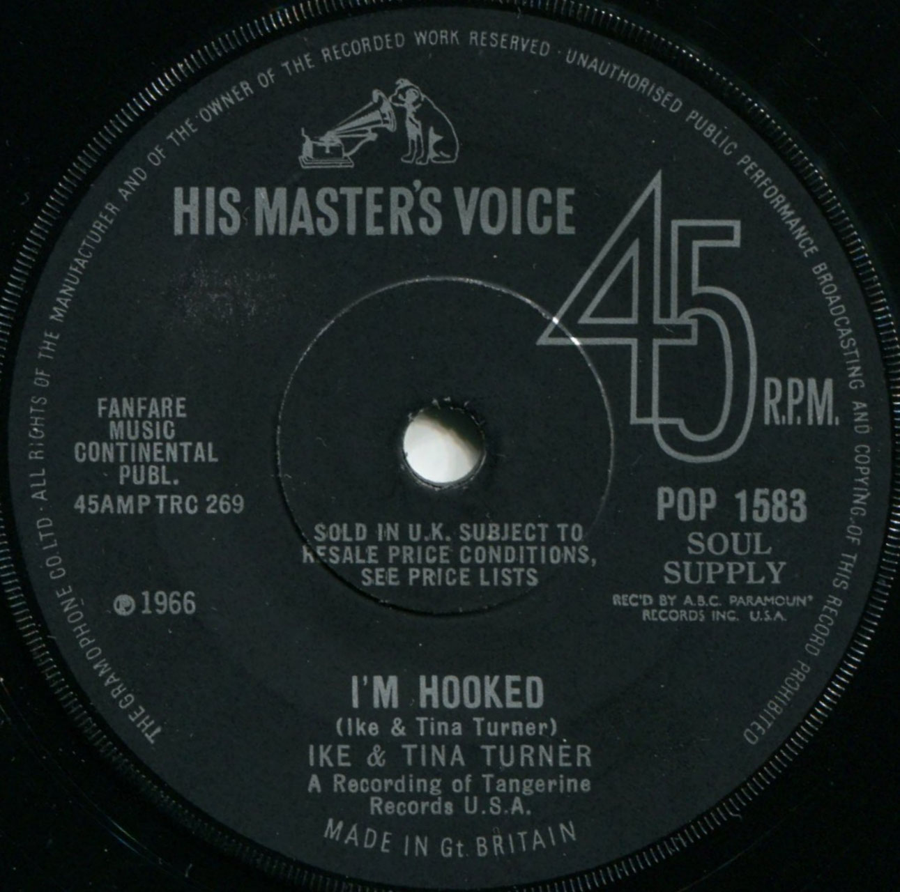 Ike & Tina Turner ‎ I'm Hooked / Dust My Broom UK His Master's Voice