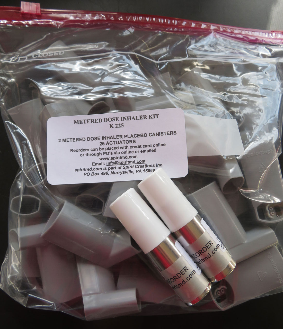 Order MDI Training Kits, Actuators, and Placebo Canisters SpiritMD