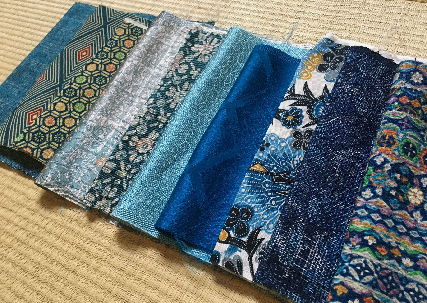 Vintage Kimono Quilt Fabric Silk Mix Color Art Classic Style 128cm I37 