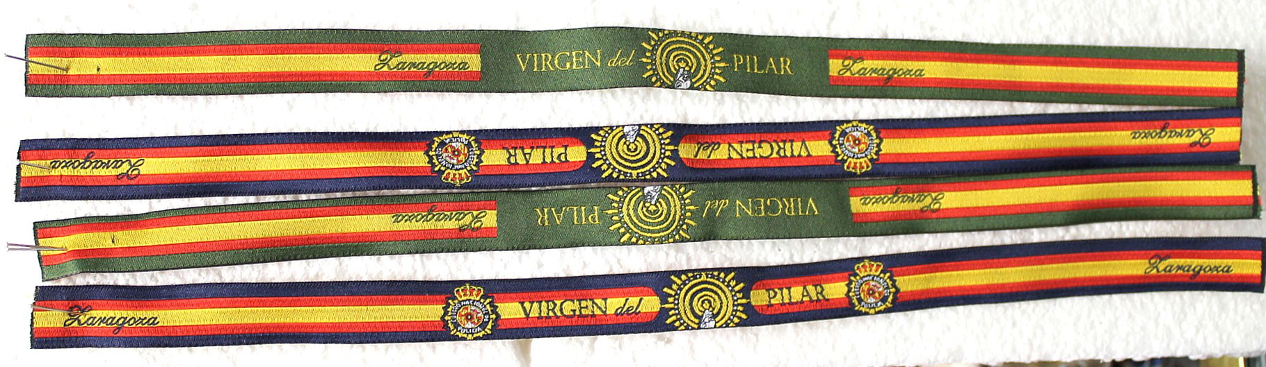 1 CINTA VIRGEN DEL PILAR ZARAGOZA COLOR BANDERA DE ESPAÑA..+