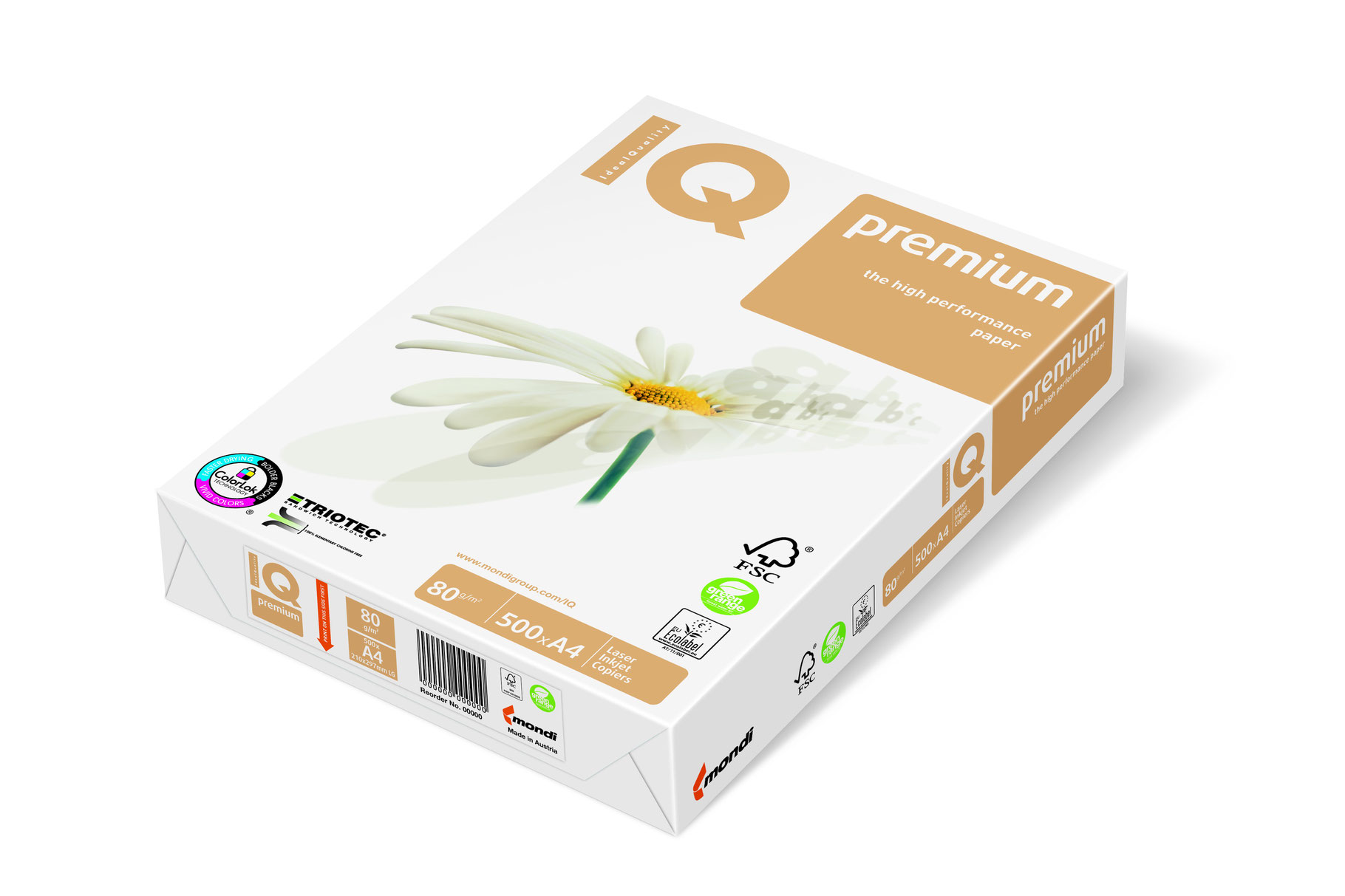 PAQUETE FOLIOS A4 MONDI IQ PREMIUM 100 gr - Folios A4