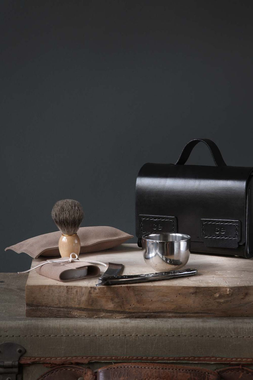 mens leather shave grooming kit ce luxury leather goods